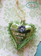 Kelly Rae Roberts Glass Heart Ornament-Grandma
