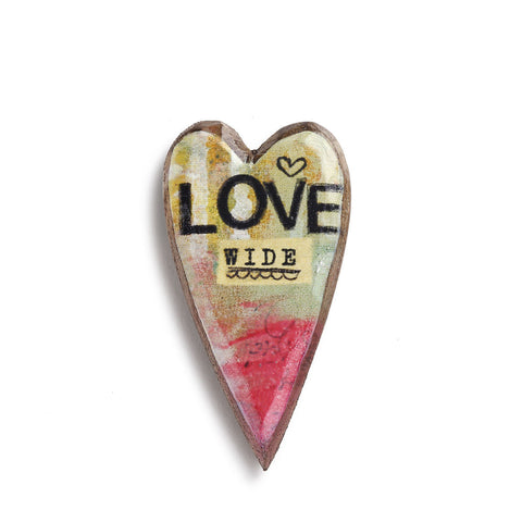 Kelly Rae Roberts Wood Carved Pin-Love Wide **