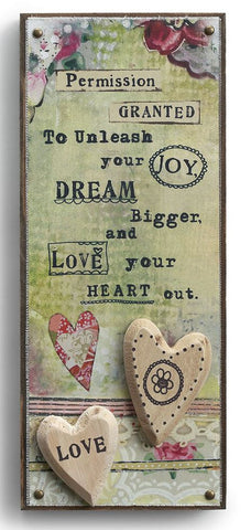Kelly Rae Roberts Embellished Wall Art -Love Your Heart Out **