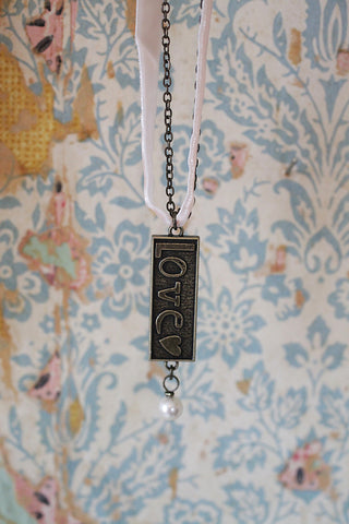 Kelly Rae Roberts Necklace Embossed Charm-Love **