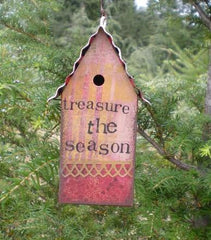 Kelly Rae Roberts Mini Birdhouse Ornament-Season **